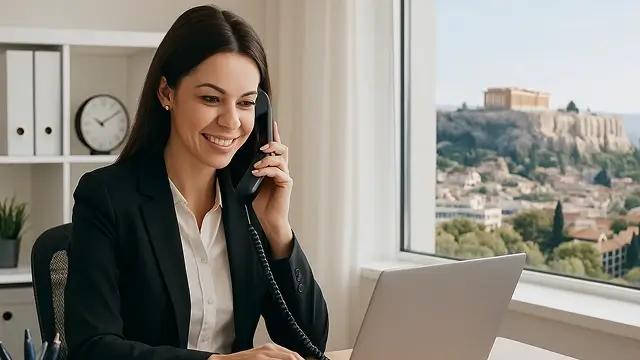 Γραμματέας ή υπάλληλος γραφείου στην Αθήνα με θέα την Ακρόπολη